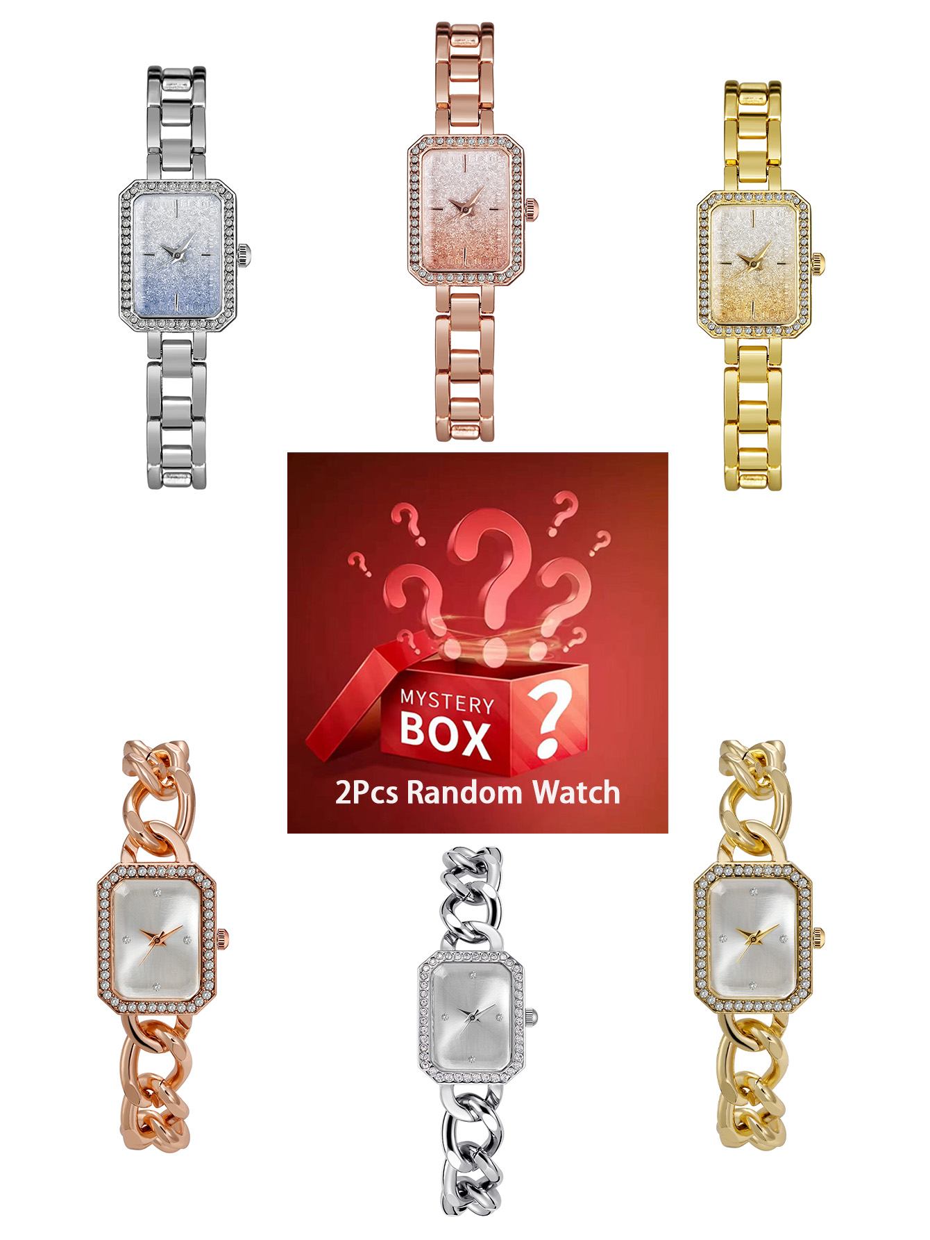 Luxury Watch Diamond - 2 pieces women's watches mystery box