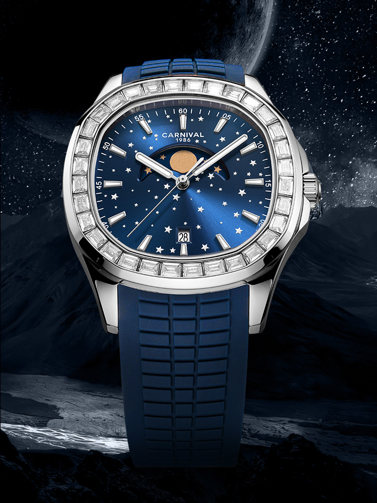 Moonphase Complication Watch - Switzerland Ronda Quartz Carnival Watch for