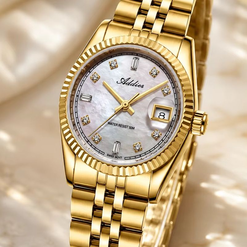 Sapphire Crystal Display - ADDIES Stainless Steel Date Display AW25905