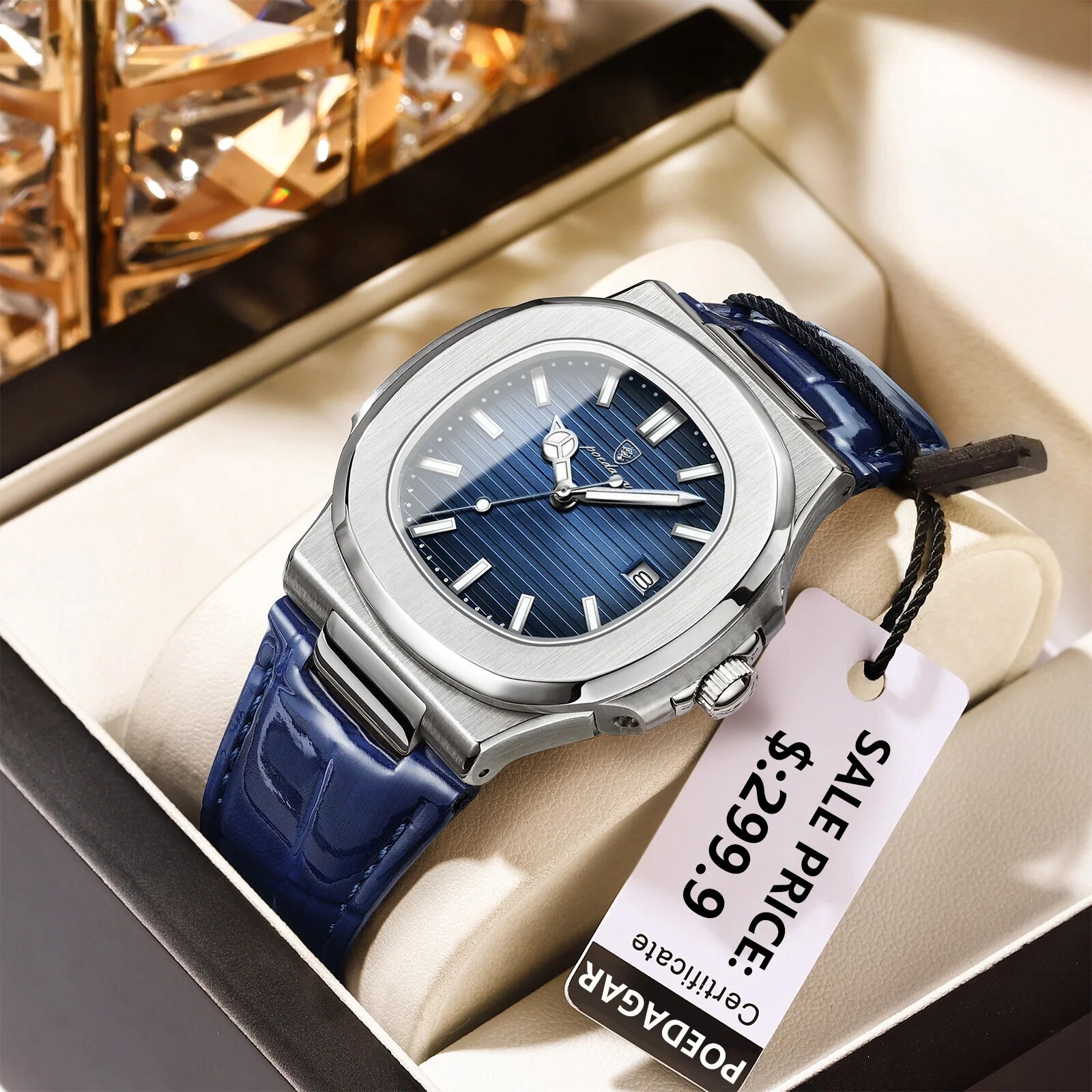 Luxury Watch Top 10 - POEDAGAR Top Luxury Square Man Watch