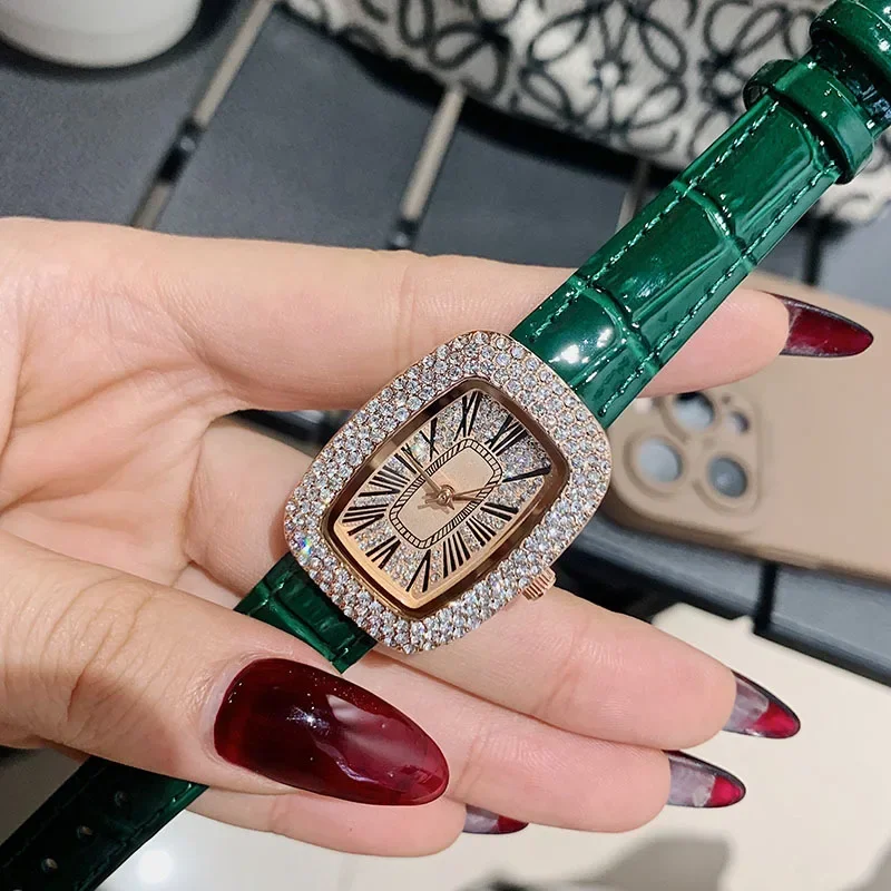 Luxury Watch Diamond - Trendy and fashionable women's leather strap