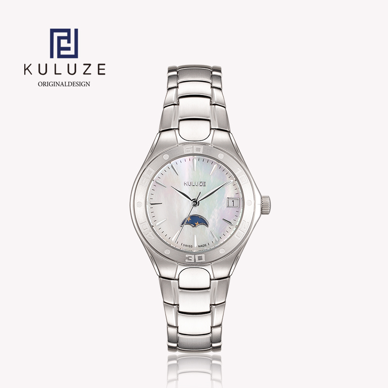 Luxury Watch Moon Phase - KULUZE Titan Đồng Hồ Thụy Sĩ