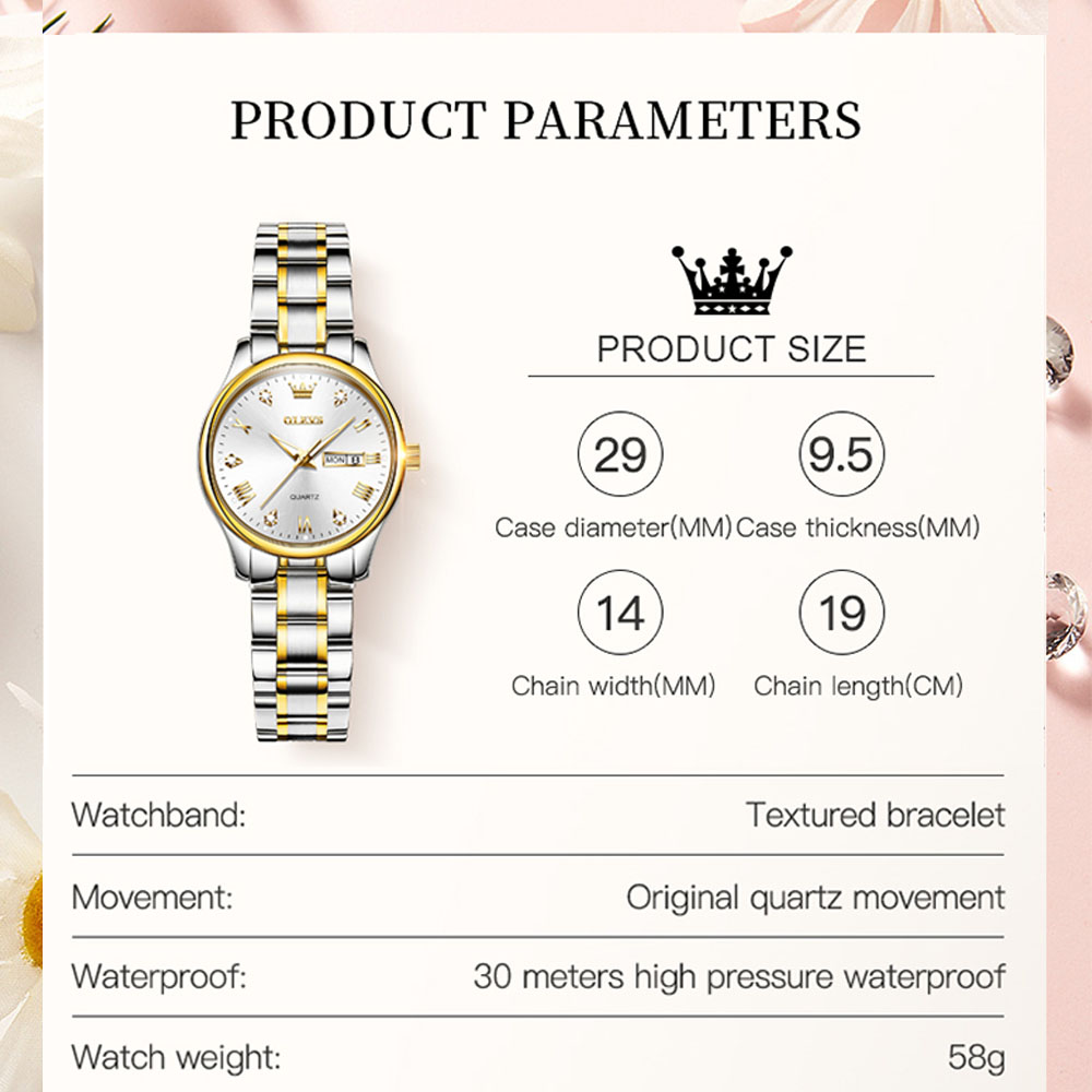 OLEVS 5563 New Fashion Women Q - đánh giá và giá Luxury Watch Moon Phase