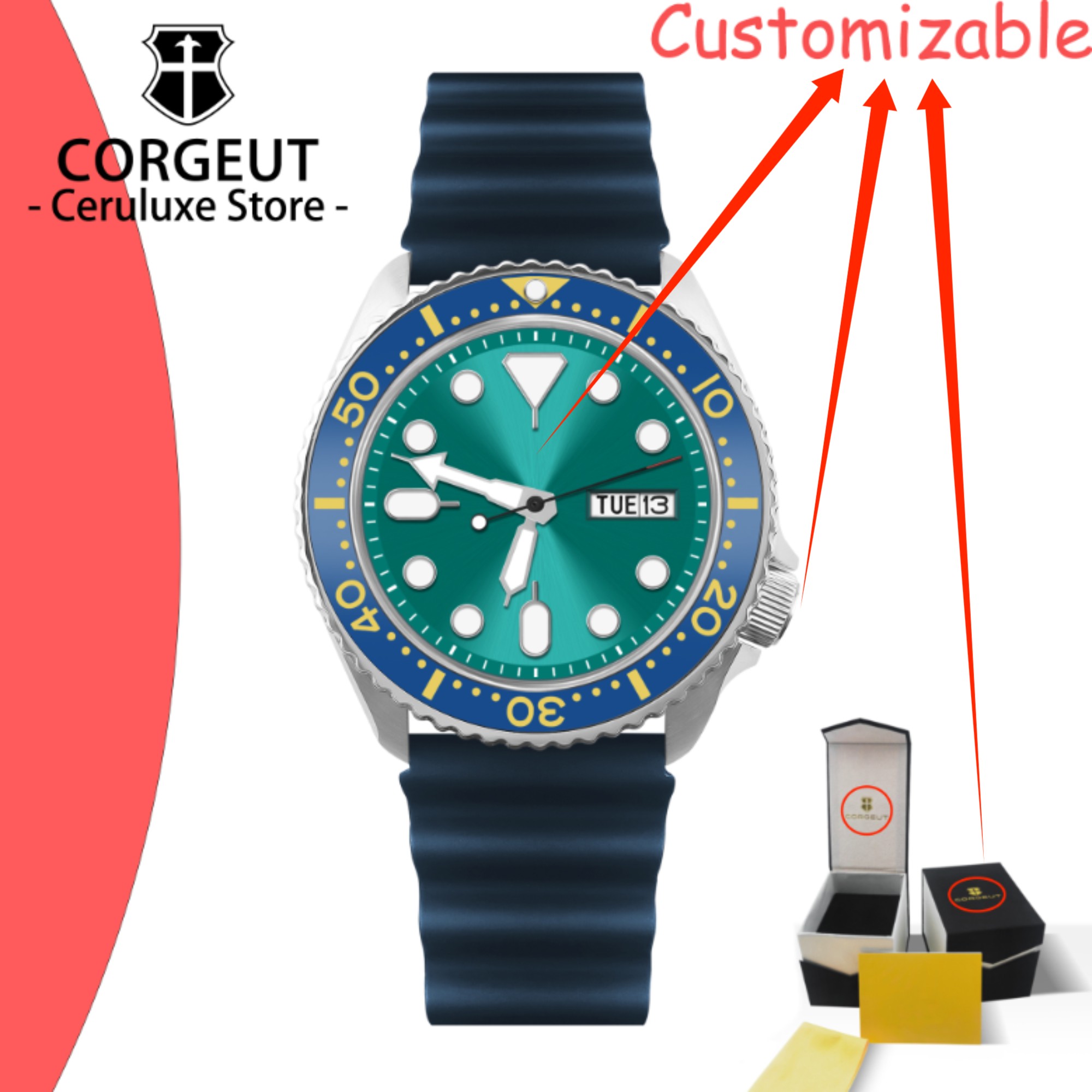 CUSTOM Logo Vintage Diver Watc - đánh giá và giá Sapphire Crystal Display