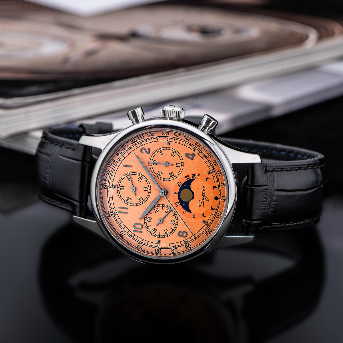 Sugess Watch of Men Chronograp - đánh giá và giá Moonphase Complication Watch