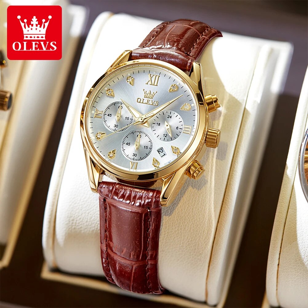 OLEVS 5523 Women's Watches Lea - đánh giá và giá Luxury Watch Girl