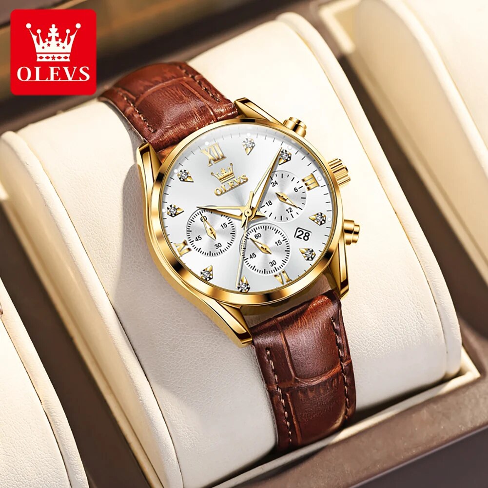 OLEVS 5523 Women's Watches Lea - đánh giá và giá Luxury Watch Girl