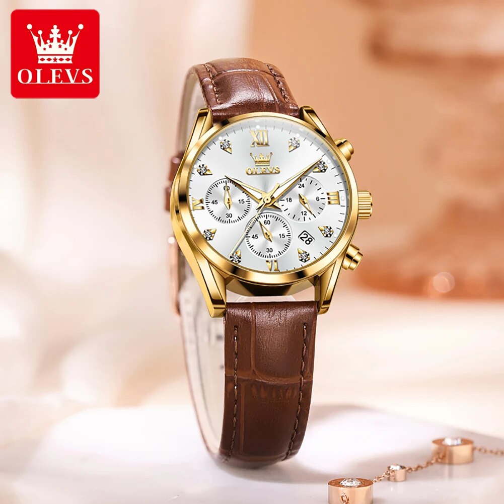 OLEVS 5523 Women's Watches Lea - đánh giá và giá Luxury Watch Girl