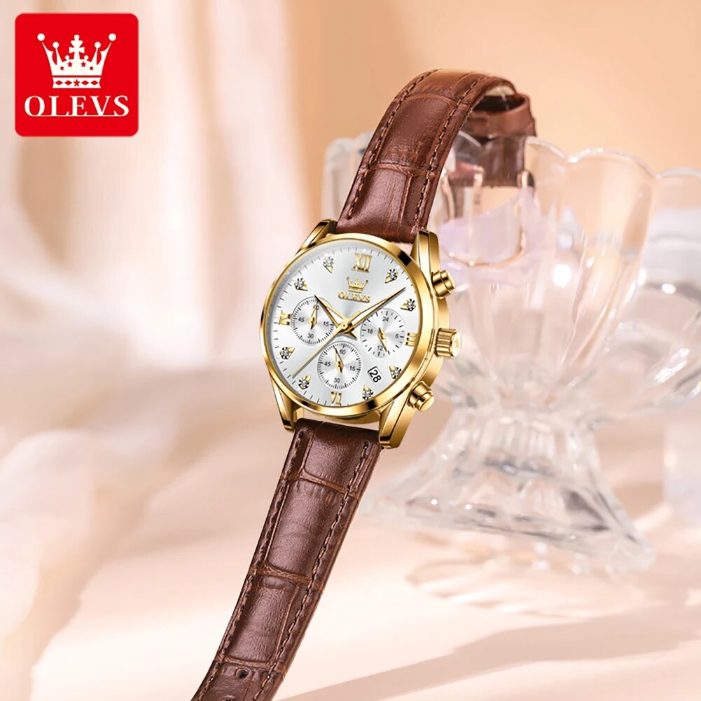 OLEVS 5523 Women's Watches Lea - đánh giá và giá Luxury Watch Girl