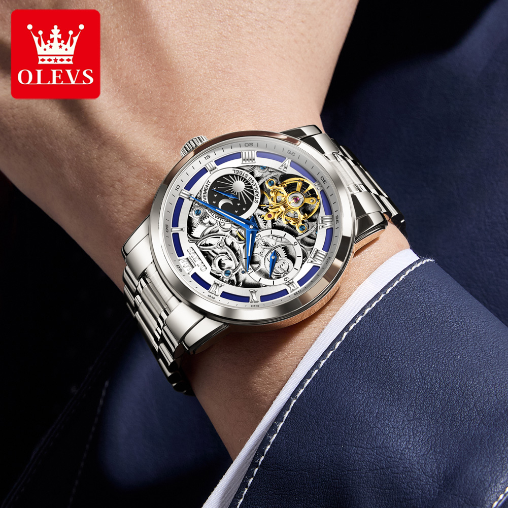 OLEVS 6670 Original Man Watch  - đánh giá và giá Luxury Watch Moon Phase