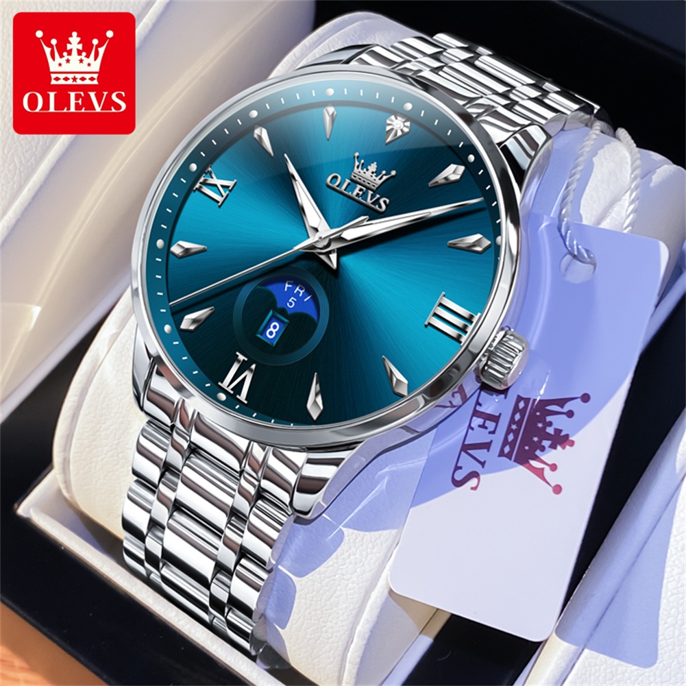 OLEVS Moon Phase men's watches - đánh giá và giá Luxury Watch Moon Phase