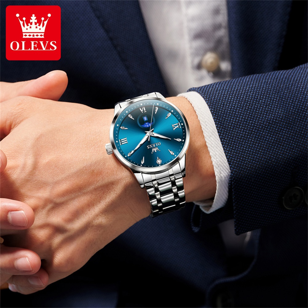 OLEVS Moon Phase men's watches - đánh giá và giá Luxury Watch Moon Phase