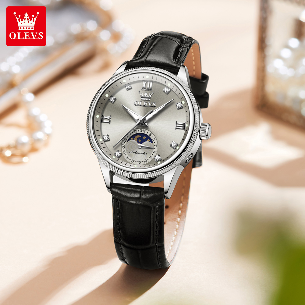 OLEVS Moon Phase Fashion Women - đánh giá và giá Luxury Watch Moon Phase