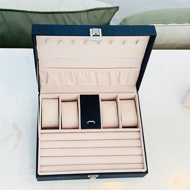 Portable Jewelry Box Leather L - đánh giá và giá Luxury Watch E Jewellery