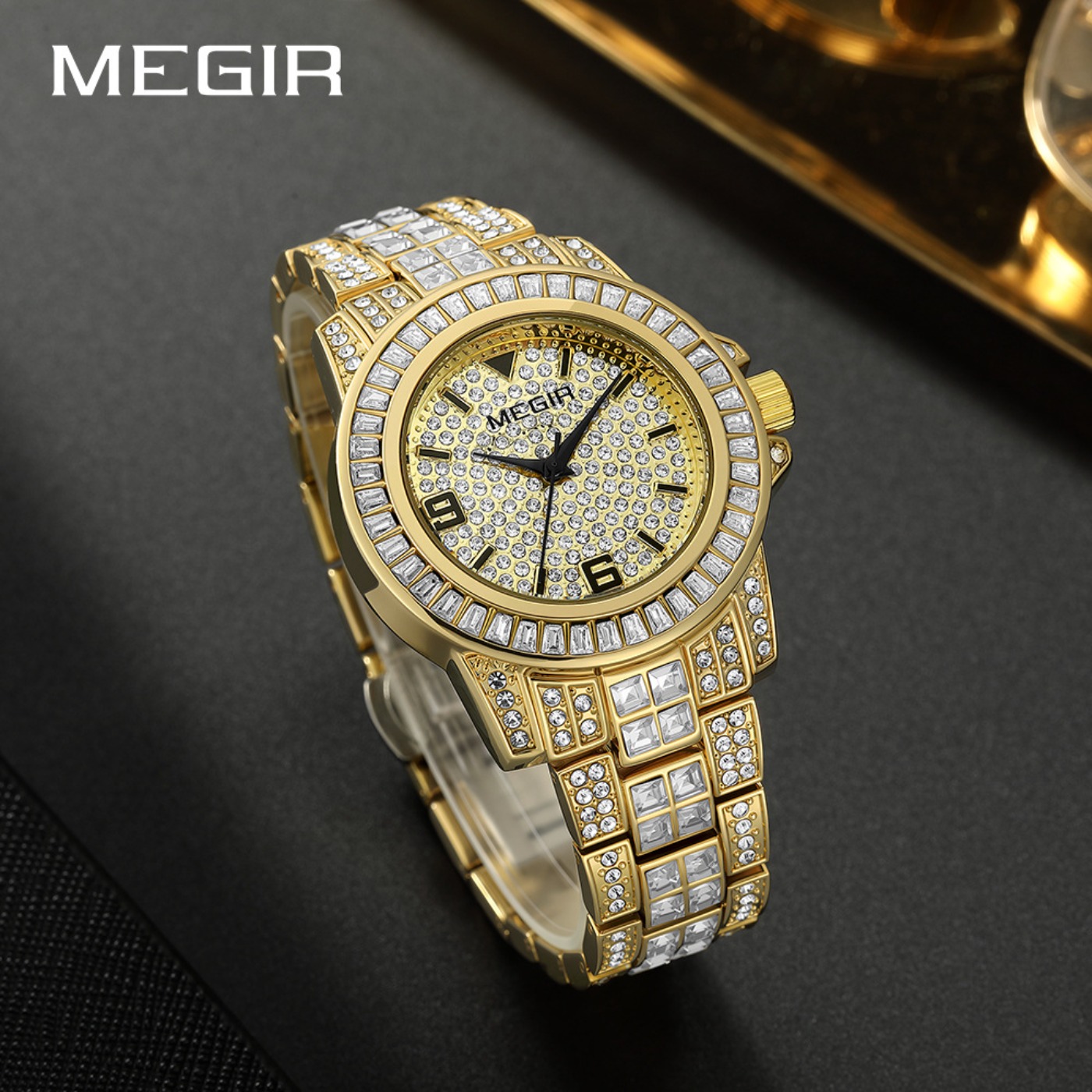 MEGIR Luxury Diamond Watches U - đánh giá và giá Luxury Watch Diamond