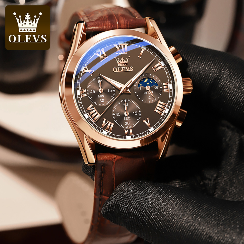 OLEVS 2871 Man Watch Chronogra - đánh giá và giá Luxury Watch Moon Phase