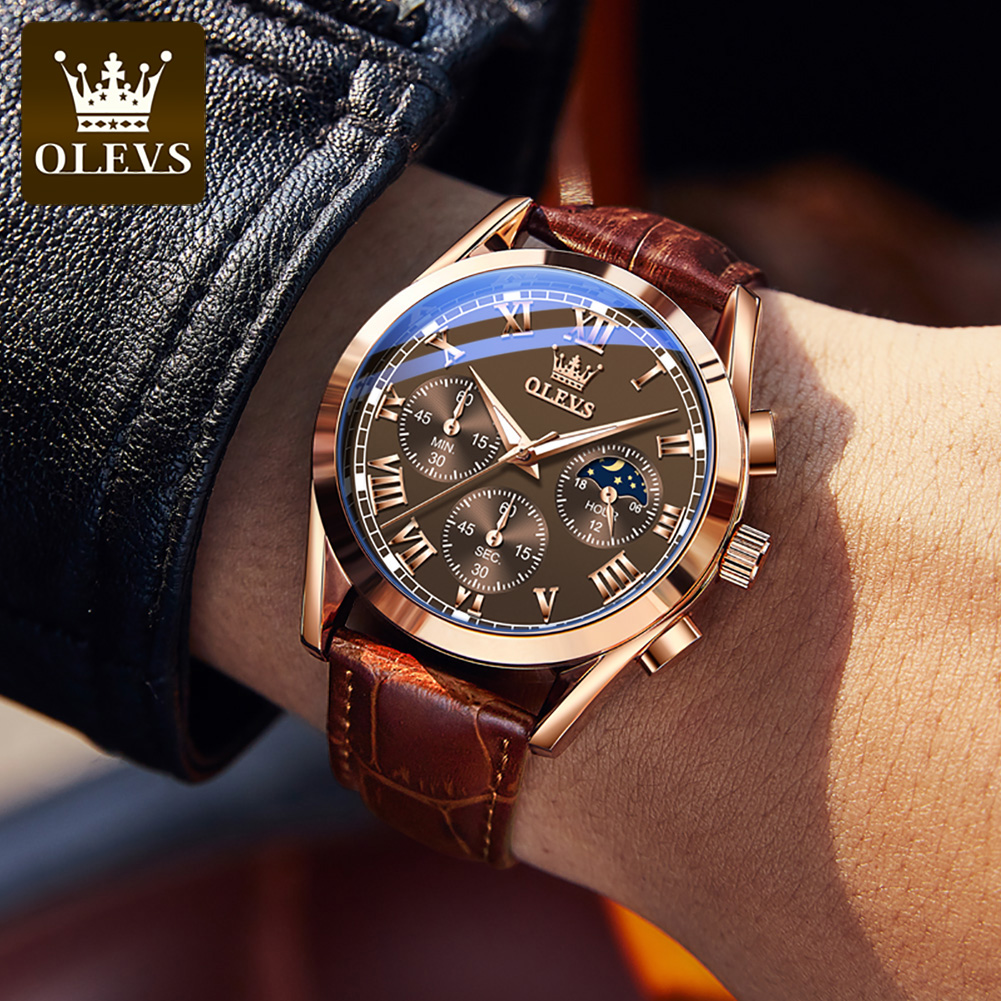 OLEVS 2871 Man Watch Chronogra - đánh giá và giá Luxury Watch Moon Phase