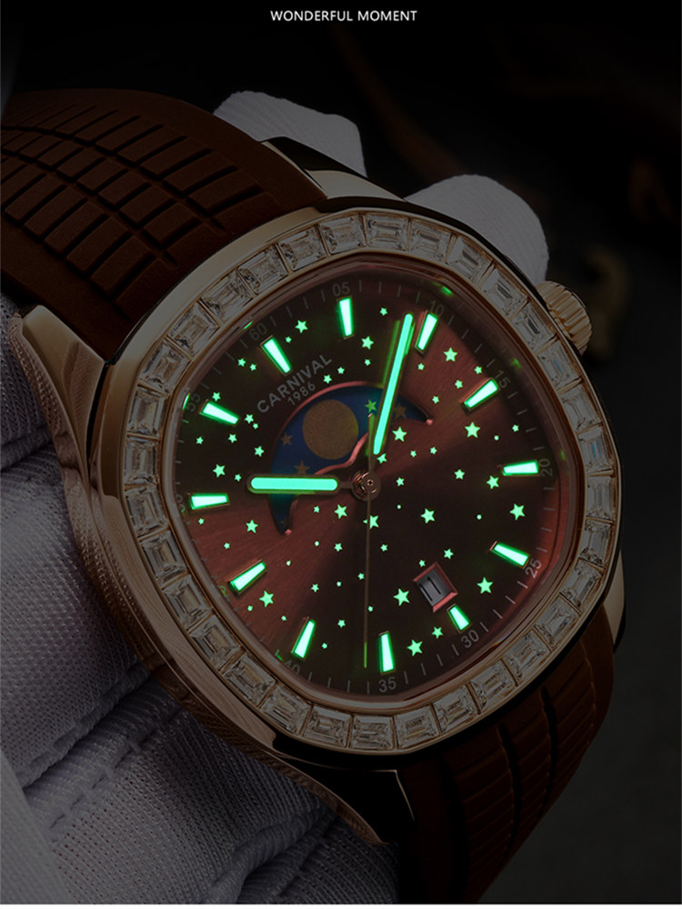 Switzerland Ronda Quartz Carni - đánh giá và giá Moonphase Complication Watch