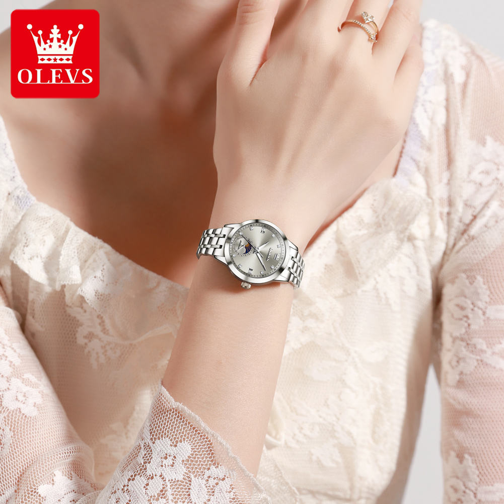 OLEVS 7041 Elegance Moon Phase - đánh giá và giá Luxury Watch Moon Phase