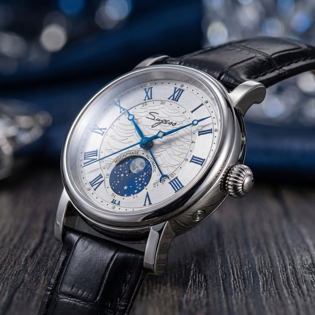 Sugess Cho Nam Đồng Hồ Cơ Tự Đ - đánh giá và giá Moonphase Complication Watch