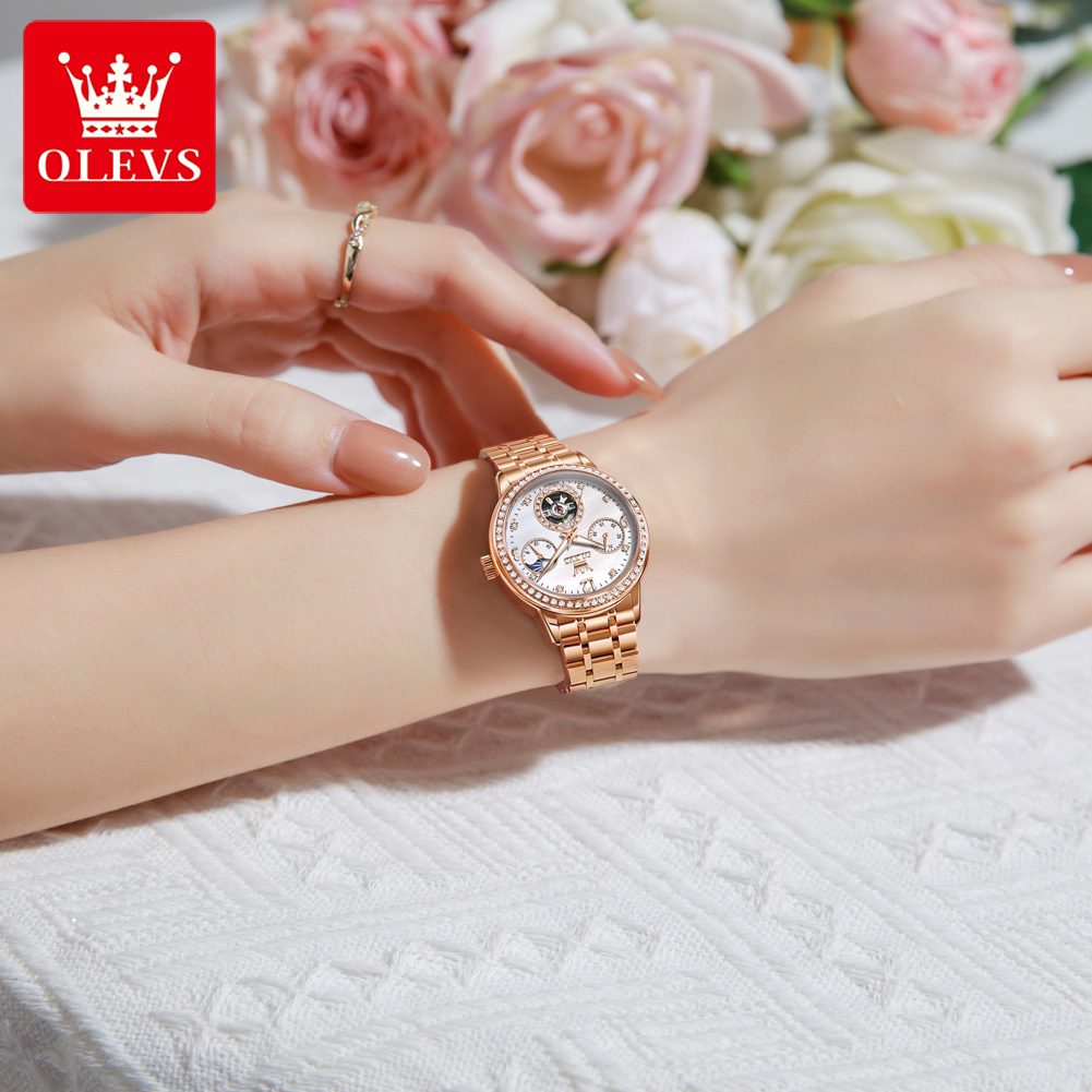 OLEVS Women's Watches Top Bran - đánh giá và giá Luxury Watch Moon Phase
