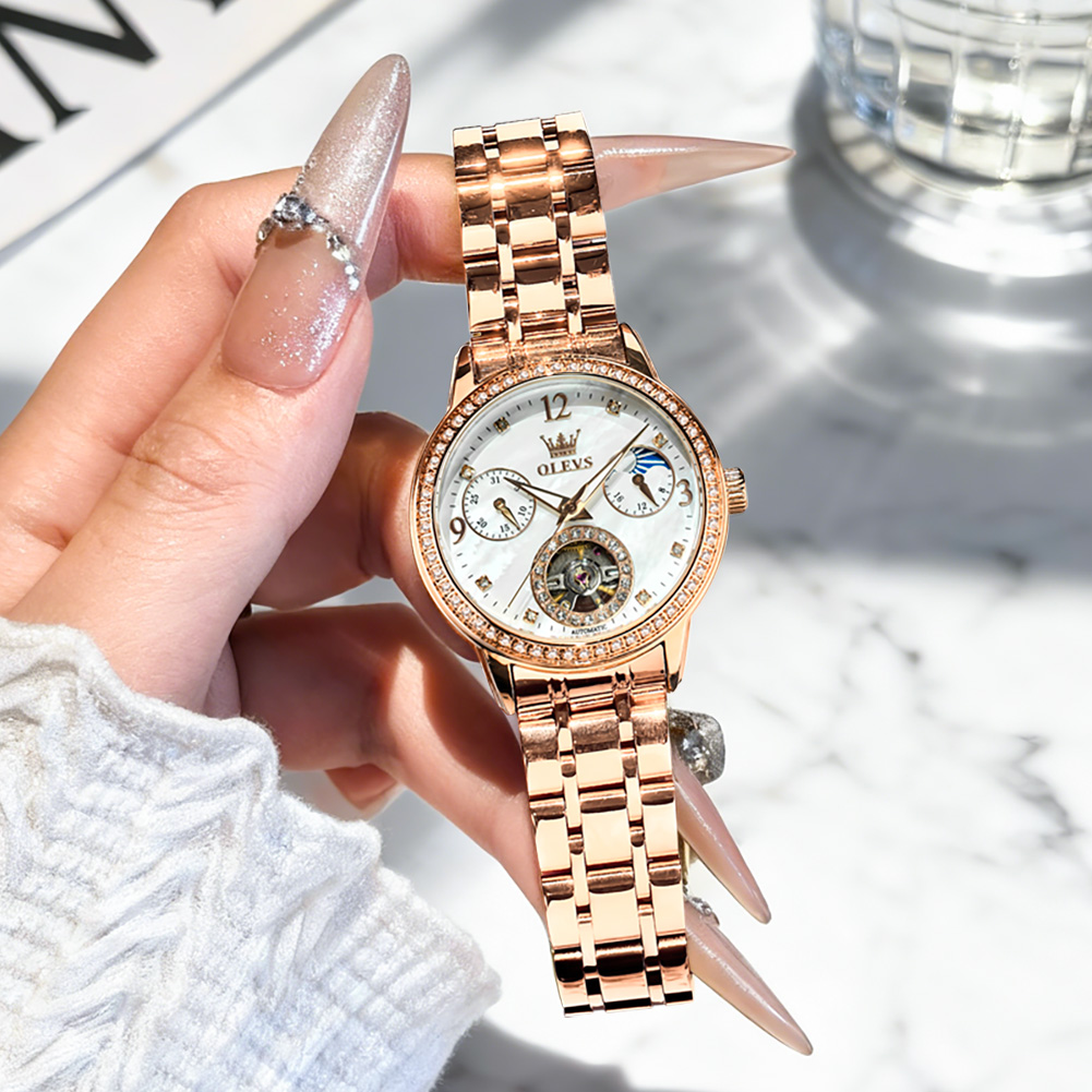 OLEVS Women's Watches Top Bran - đánh giá và giá Luxury Watch Moon Phase